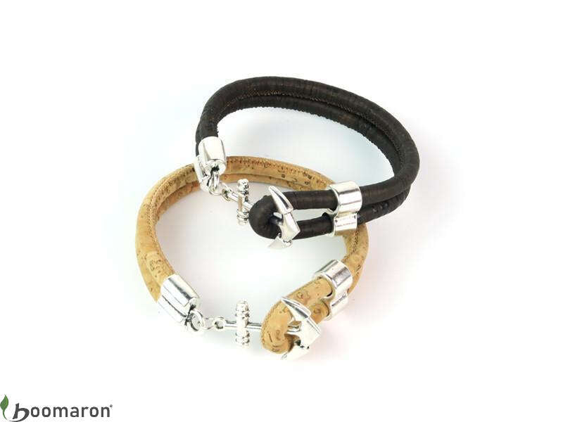 Bracelet en liège ancre marine