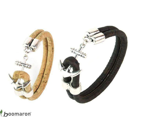 Bracelet en liège naturel ancre marine