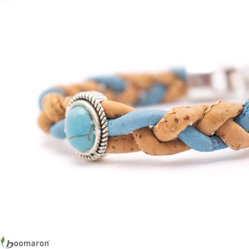 bracelet en liège avec perle
