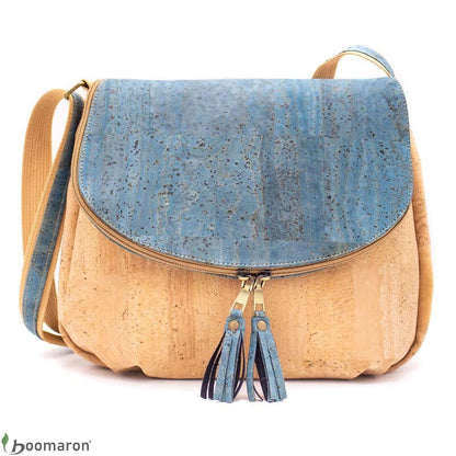 Sac bandoulière en liège Antonia turquoise