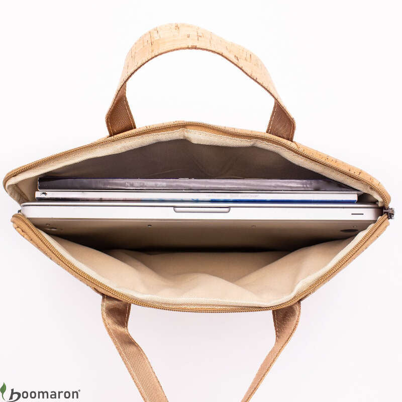 Sac ordinateur en liège motif incrusté intérieur rempli