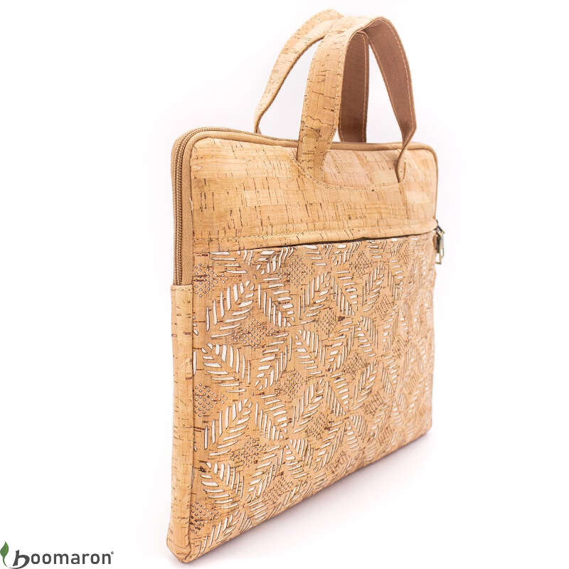 Sac ordinateur en liège motif incrusté profil