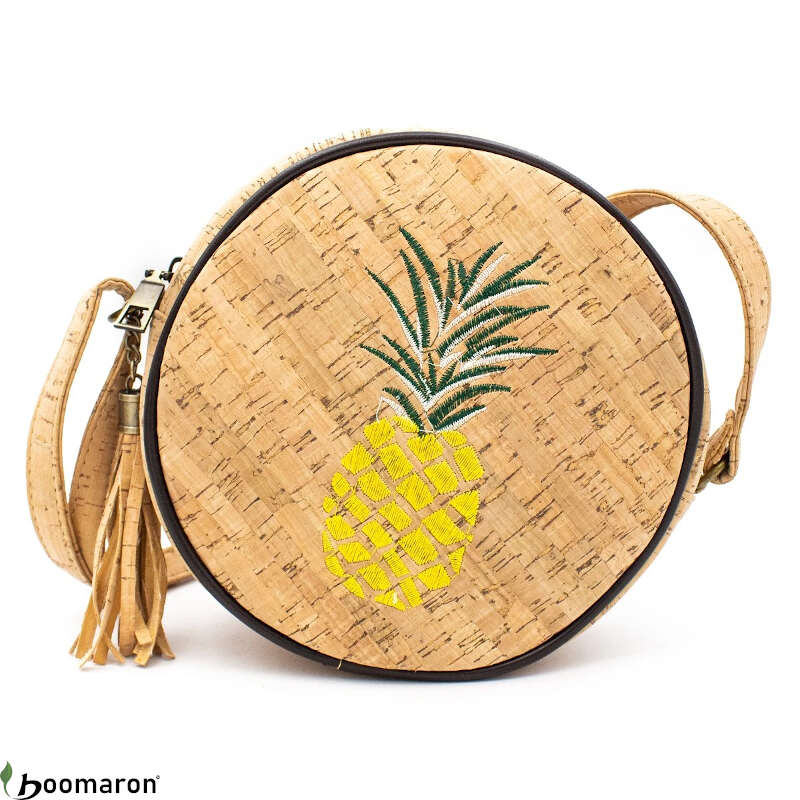 sac besace rond en liège 