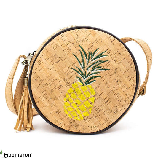 sac besace rond en liège 